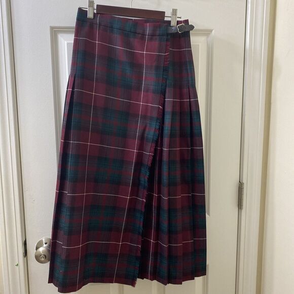 Waist Measuring Sz 26” WPL8046 Charter Club Skirt Plaid Red and Geeen Scotland - Picture 1 of 11